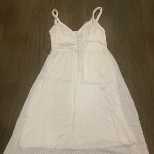 Ella Moss Crossover Braided White Cotton Dress XS